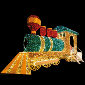 Christmas Train Light Sculpture